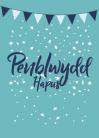 Penblwydd Agored - Bynting Glas / Open Birthday - Blue Bunting