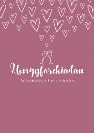 Penblwydd Ein Priodas - Gwydrau (Coch) / Our Anniv - Glasses (Red)